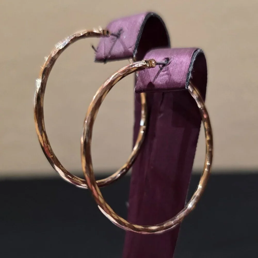 Rose Gold Pink Tone Twist Diamond Cut 1.5